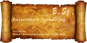 Baiersdorf Szonóra névjegykártya